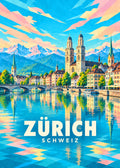 Zürich – Schweiz – geometrische Illustration