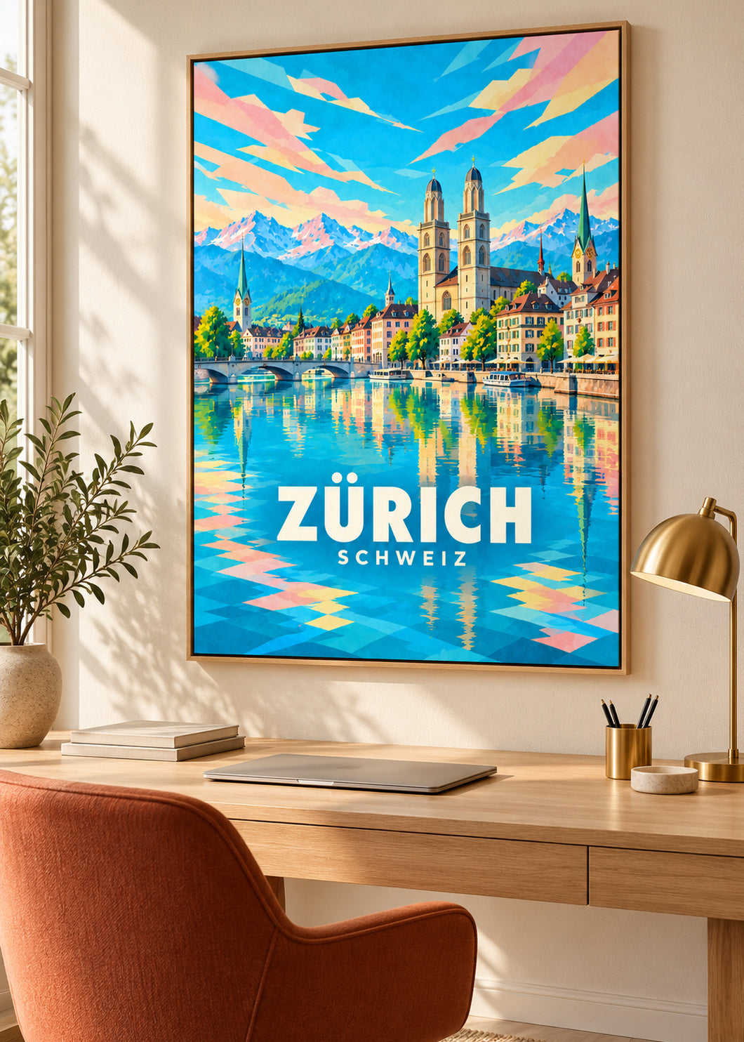 Zürich – Schweiz – Naturholz-Schattenfugenrahmen