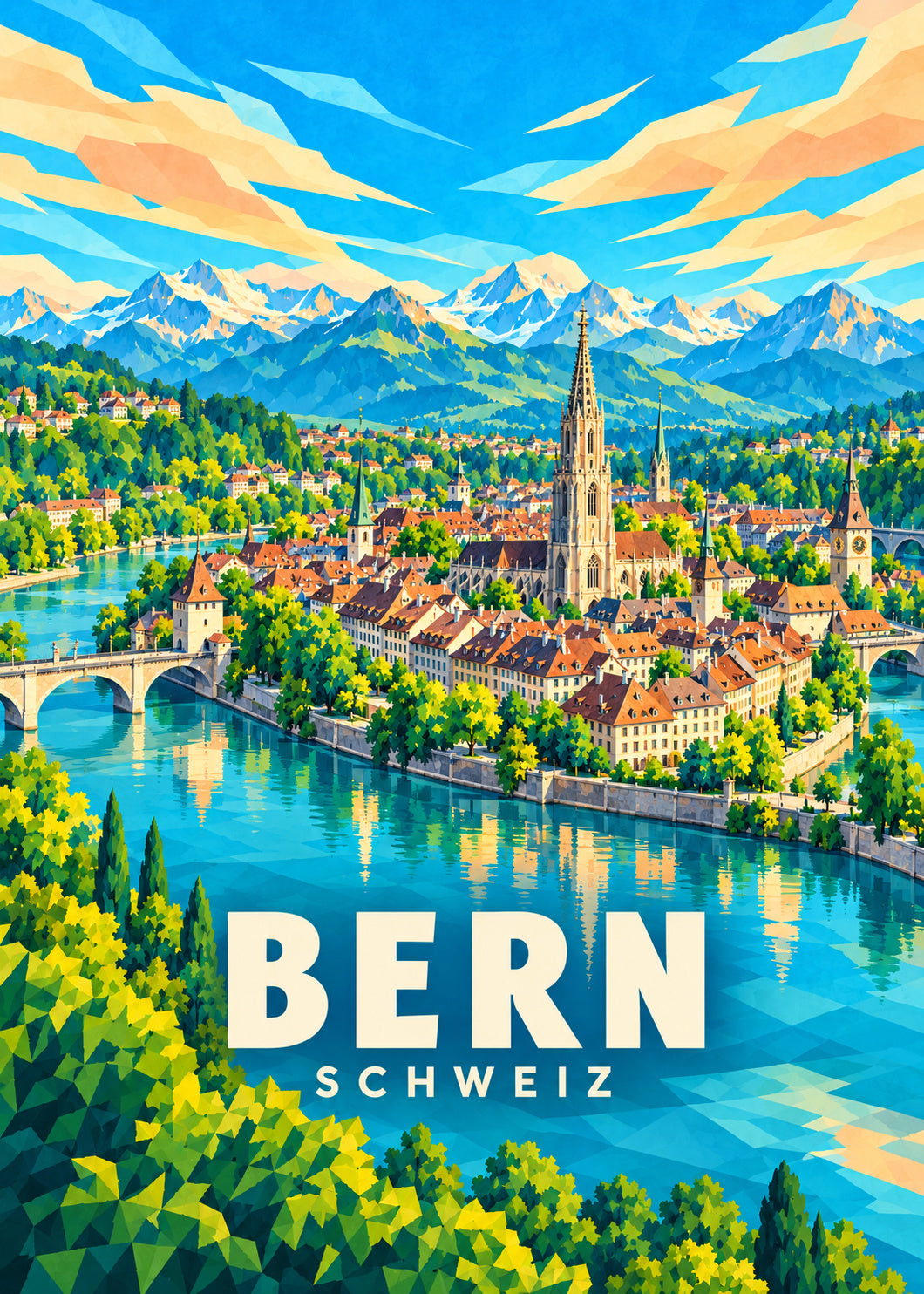 Bern – Schweiz – geometrische Illustration