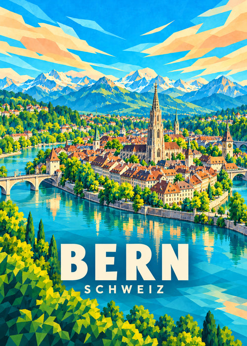 Bern – Schweiz – geometrische Illustration