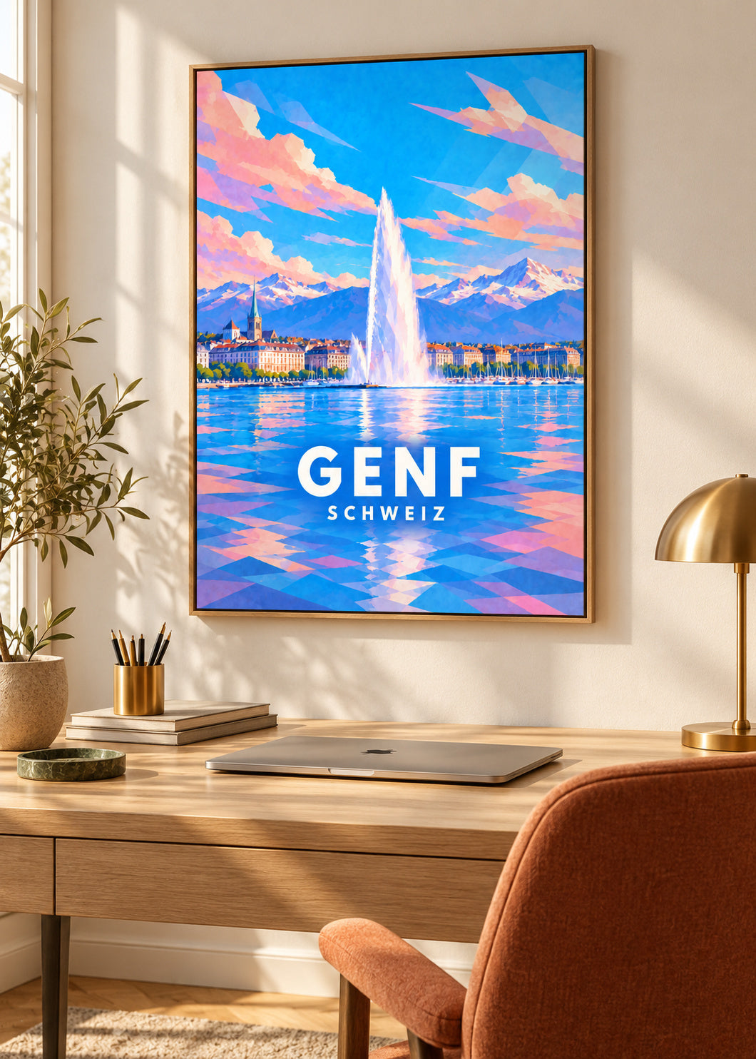 Genf – Schweiz – Naturholz-Schattenfugenrahmen