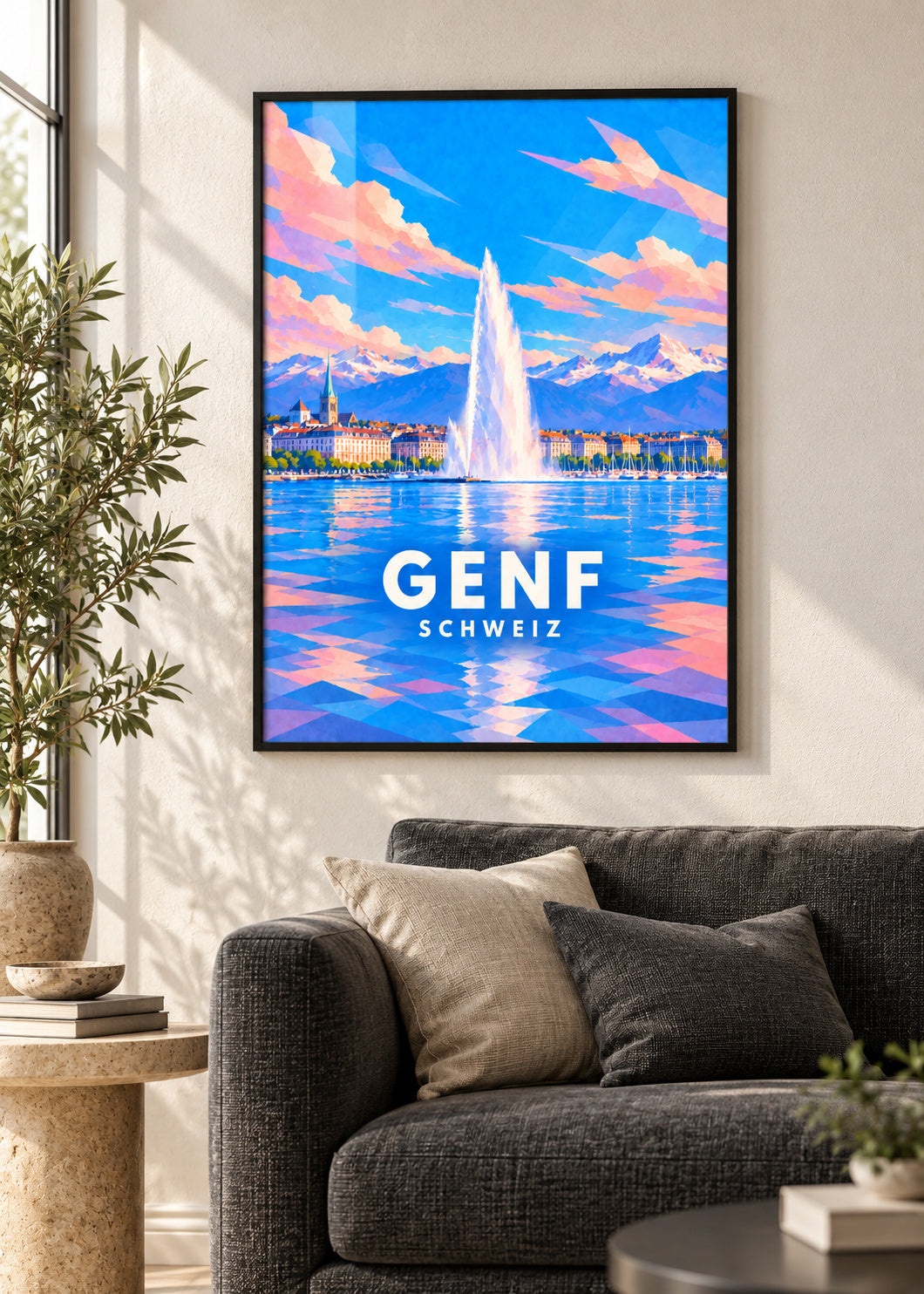 Genf – Schweiz – schwarzer Rahmen