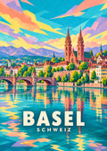 Basel – Schweiz – geometrische Illustration