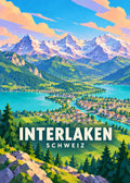 Interlaken – Schweiz – geometrische Illustration