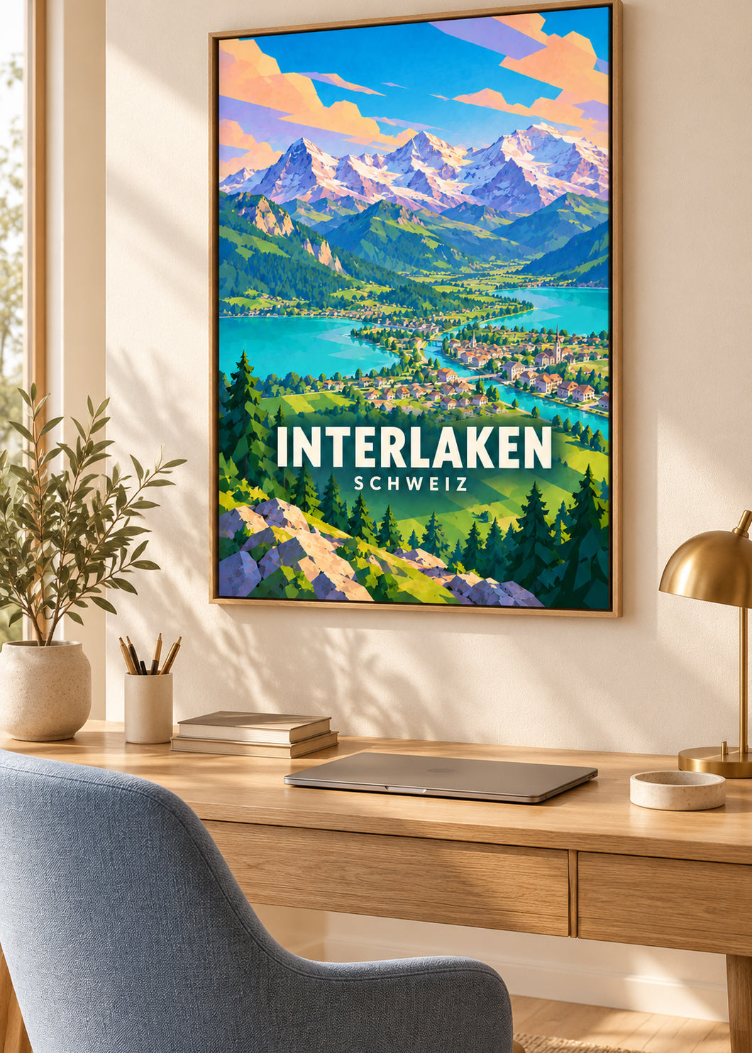 Interlaken – Schweiz – Naturholz-Schattenfugenrahmen