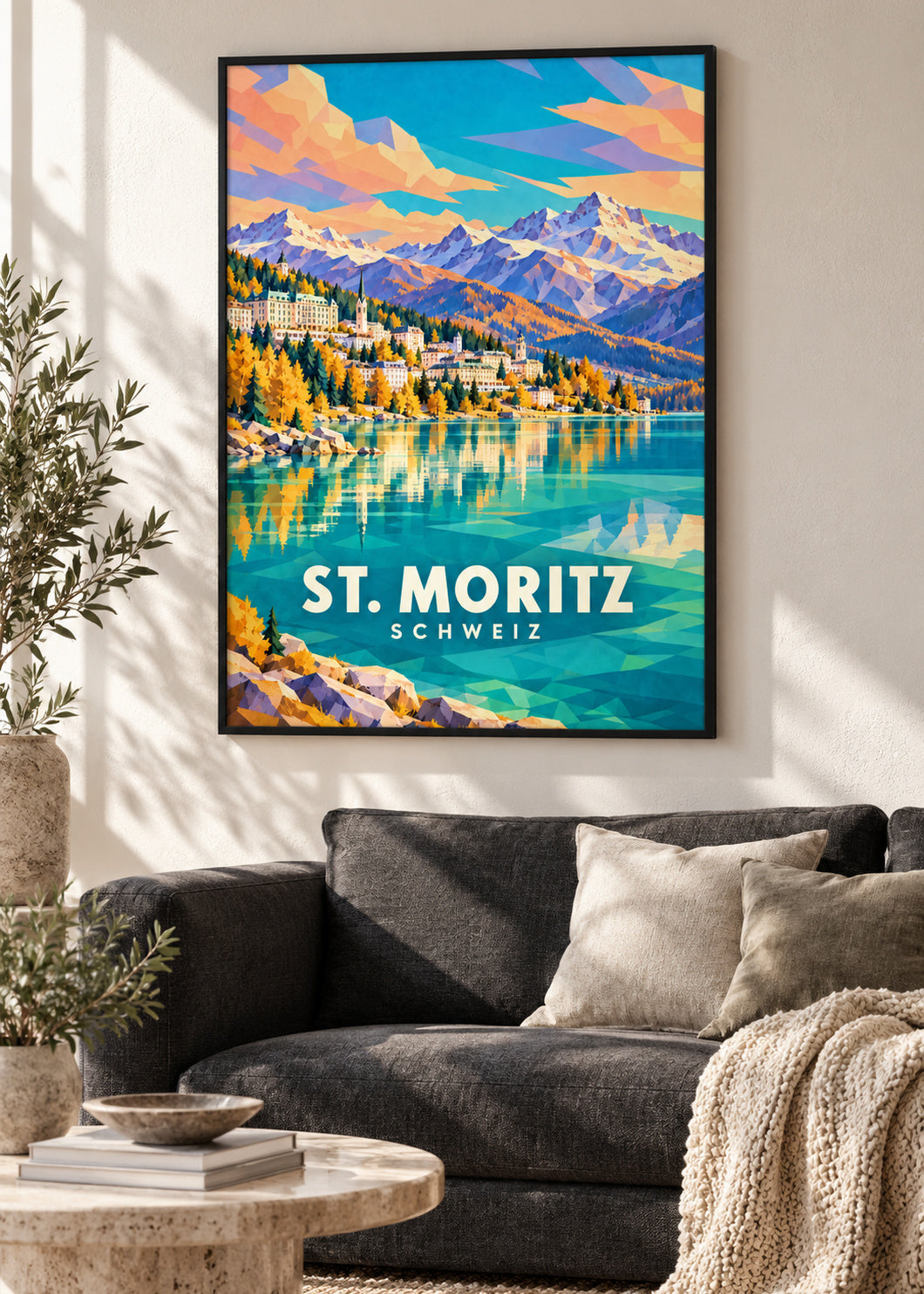 St. Moritz – Schweiz – schwarzer Rahmen