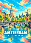 Amsterdam – Niederlande – geometrische Illustration