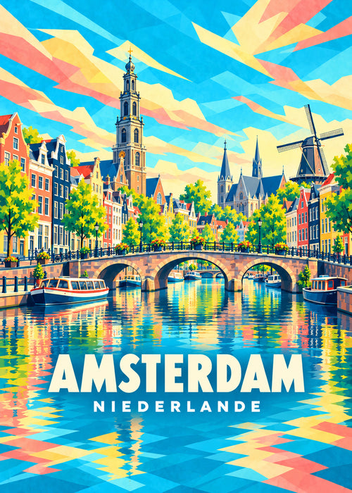 Amsterdam – Niederlande – geometrische Illustration