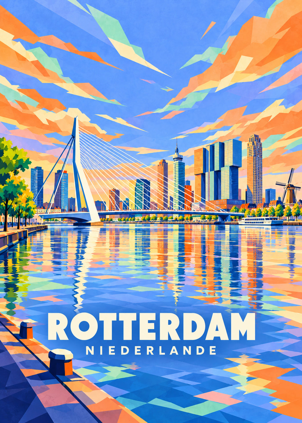 Rotterdam – Niederlande – geometrische Illustration