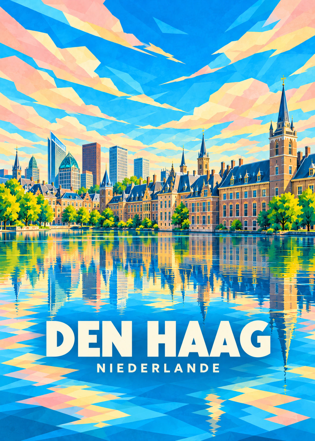 Den Haag – Niederlande – geometrische Illustration