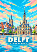 Delft – Niederlande – geometrische Illustration
