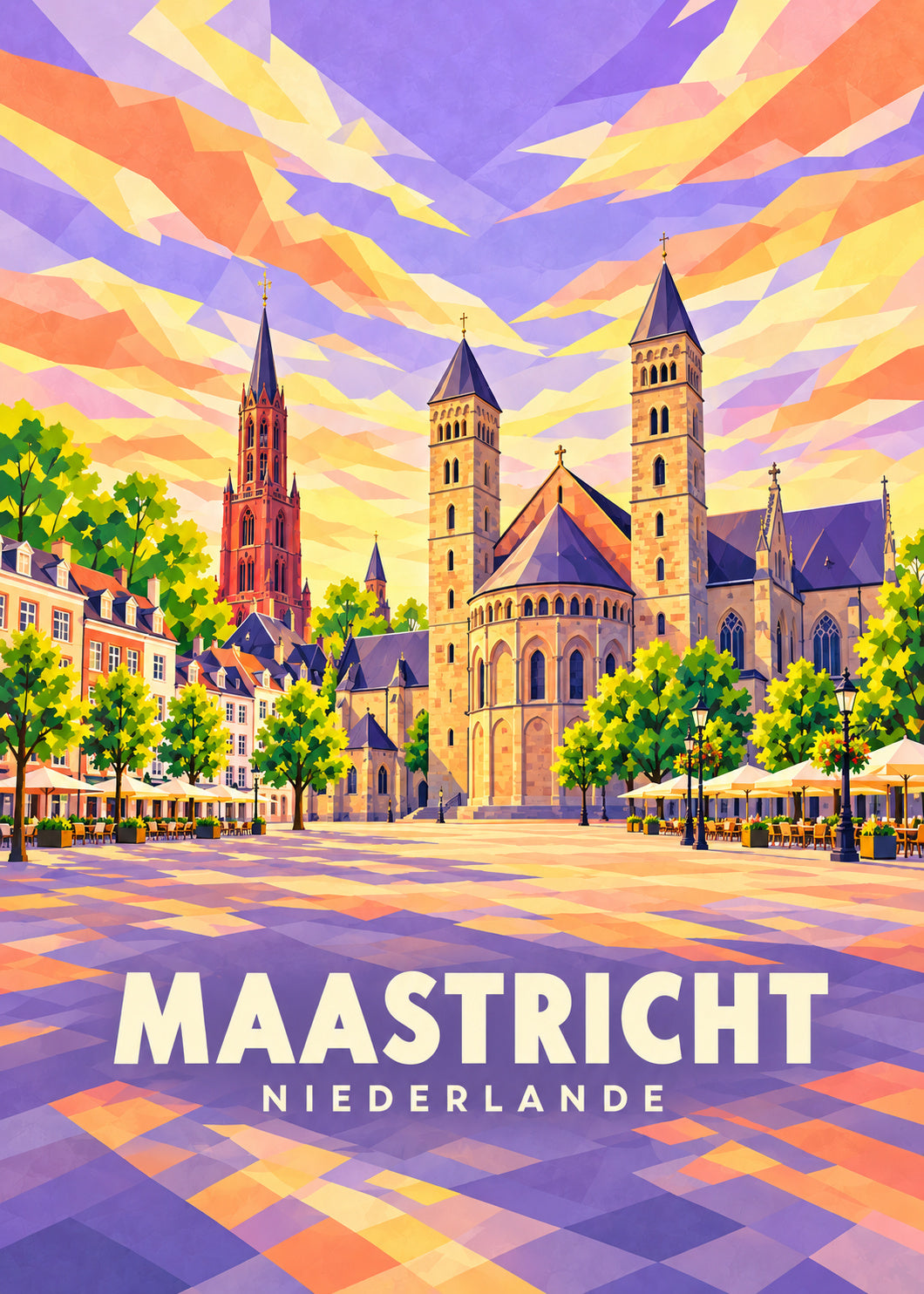 Maastricht – Niederlande – geometrische Illustration