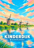 Kinderdijk – Niederlande – geometrische Illustration