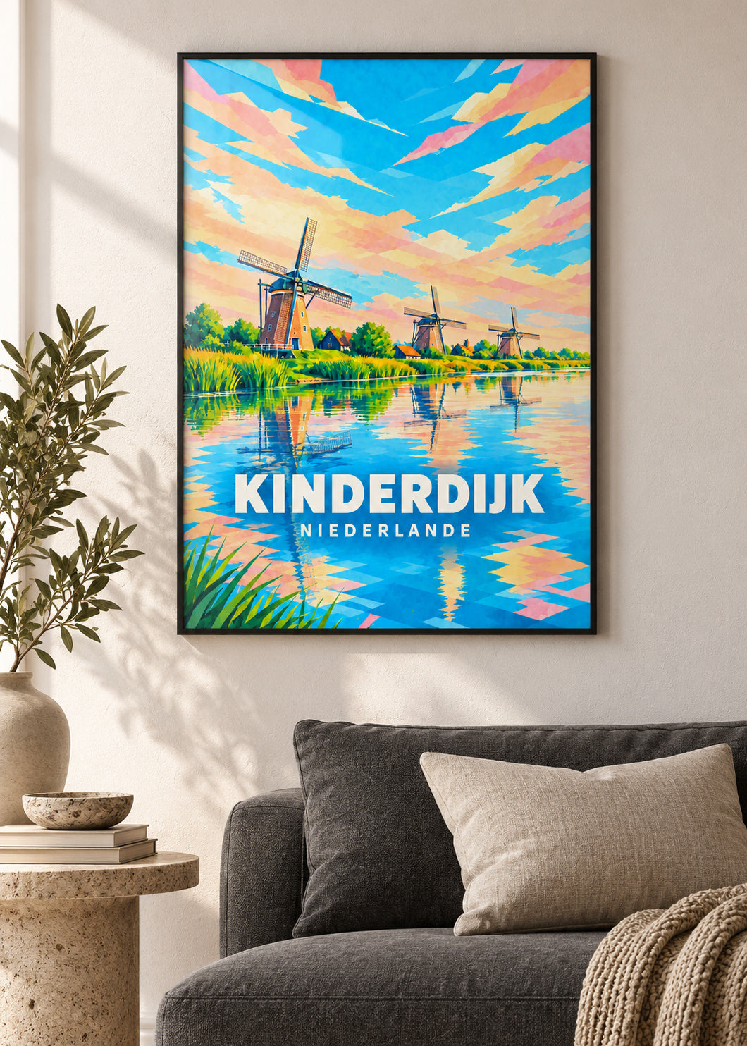 Kinderdijk – Niederlande – schwarzer Rahmen