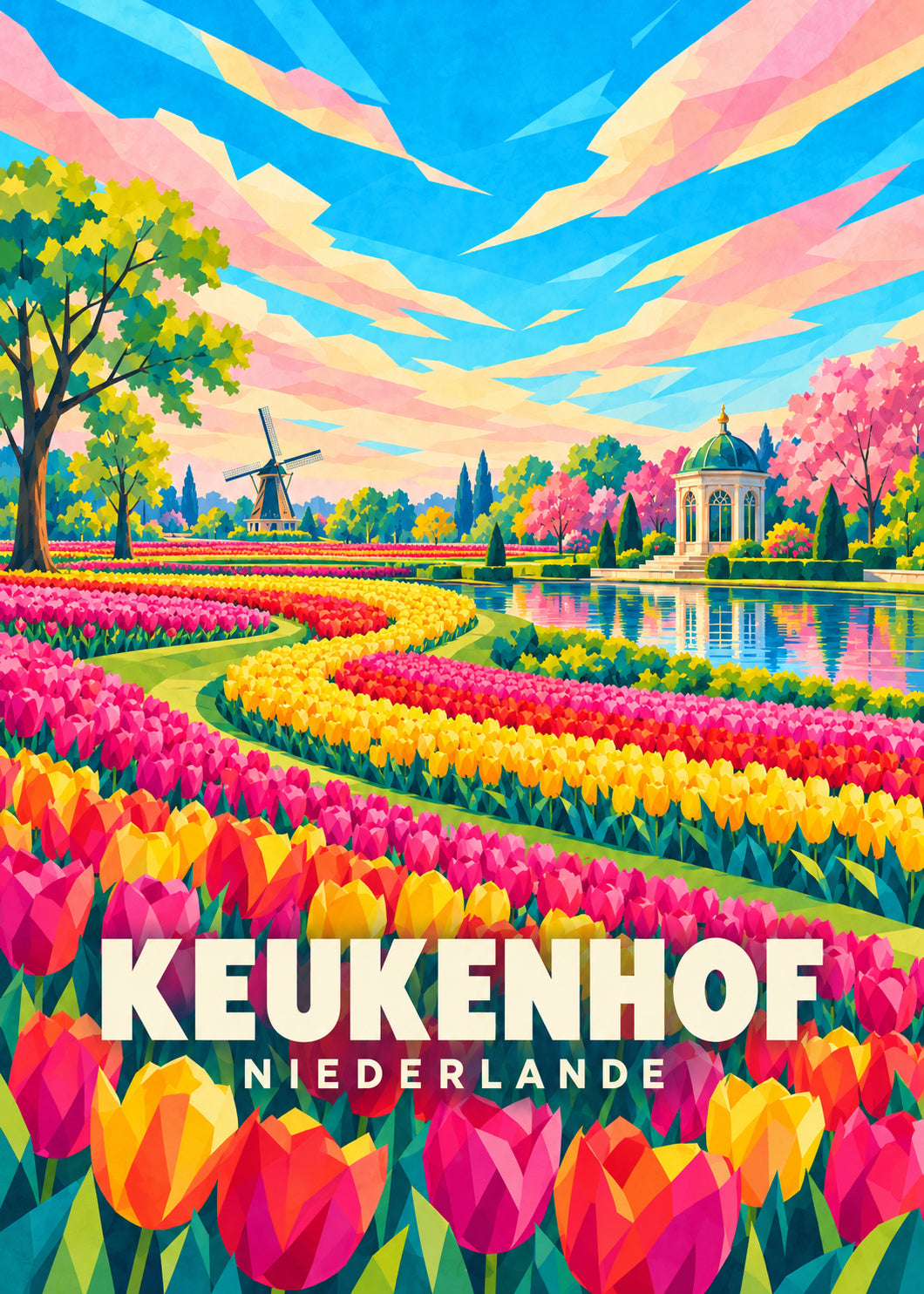 Keukenhof – Niederlande – geometrische Illustration