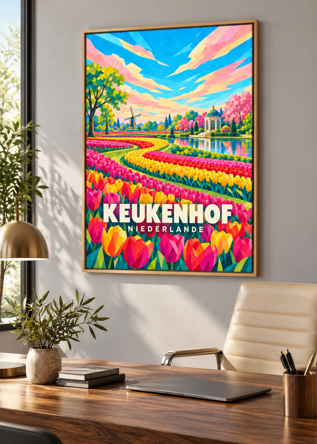 Keukenhof – Niederlande – Naturholz-Schattenfugenrahmen