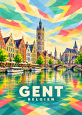 Gent – Belgien – geometrische Illustration