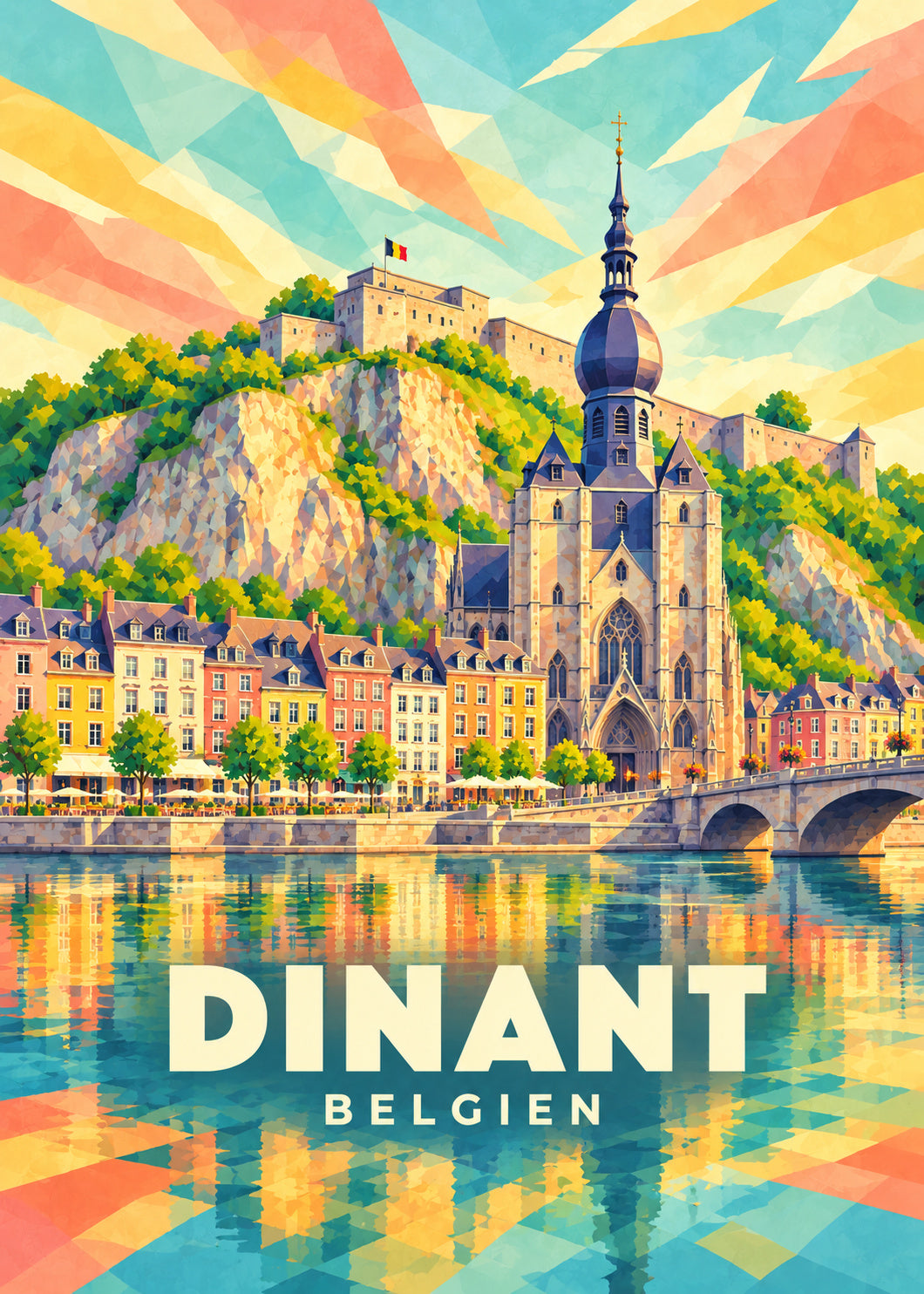 Dinant – Belgien – geometrische Illustration