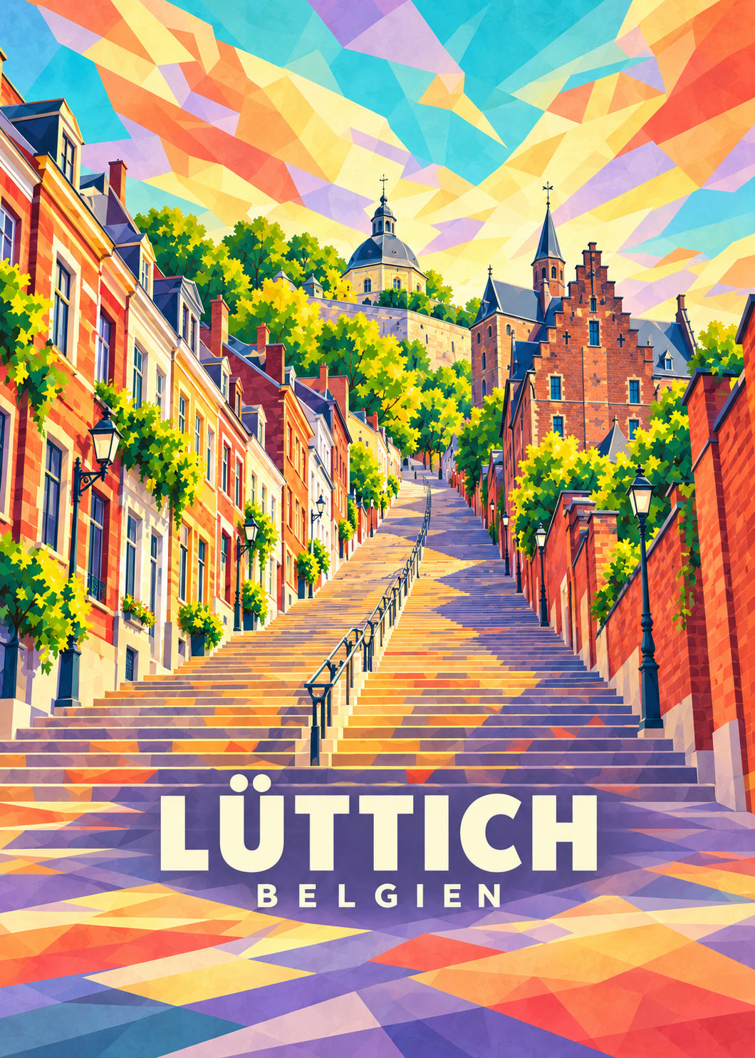 Lüttich – Belgien – geometrische Illustration