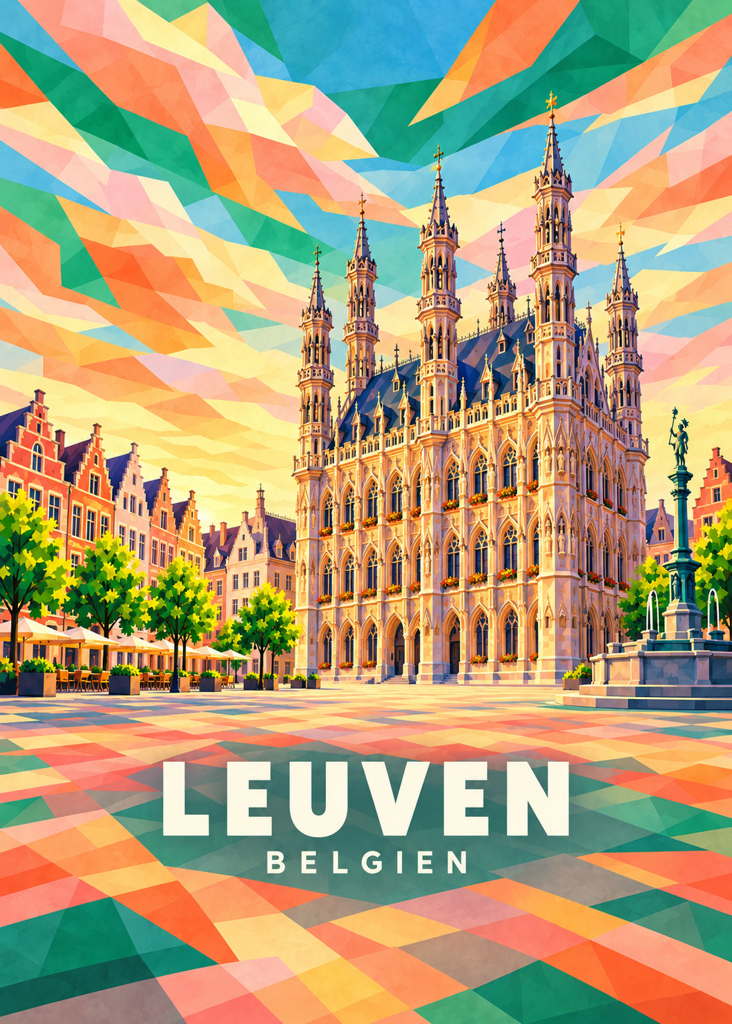 Leuven – Belgien – geometrische Illustration