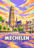 Mechelen – Belgien – geometrische Illustration