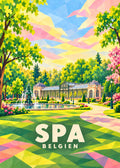 Spa – Belgien – geometrische Illustration