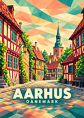 Aarhus – Dänemark – geometrische Illustration