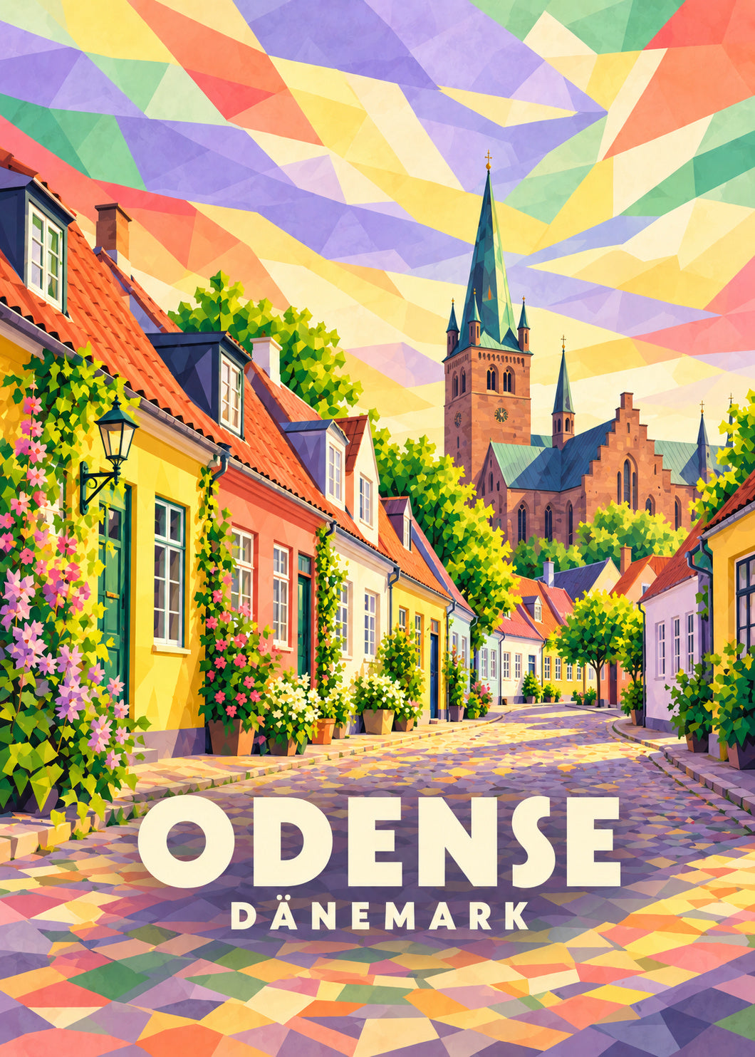 Odense – Dänemark – geometrische Illustration