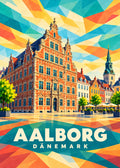 Aalborg – Dänemark – geometrische Illustration