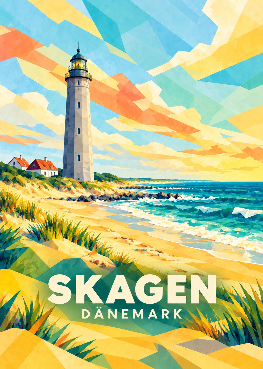 Skagen – Dänemark – geometrische Illustration