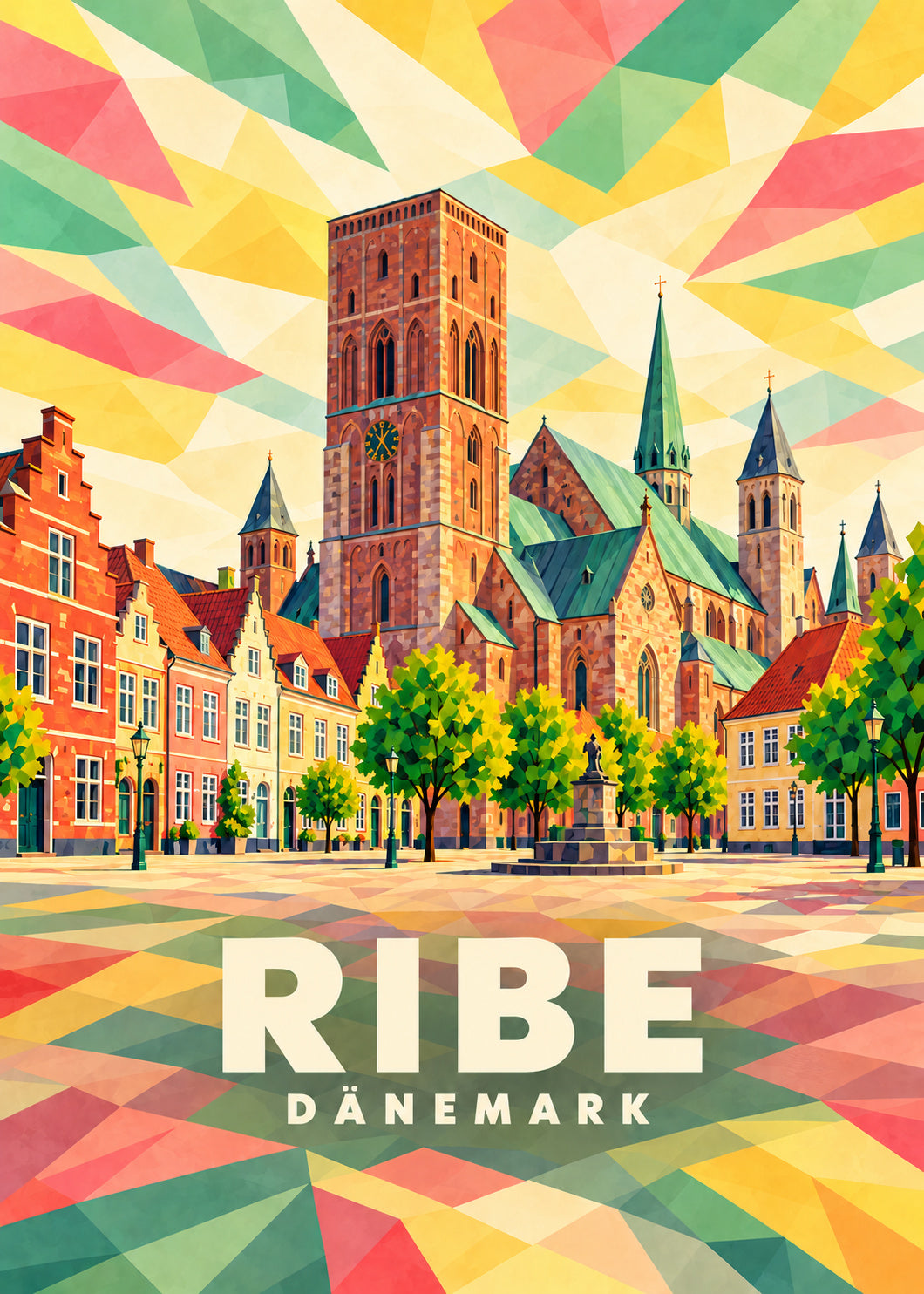 Ribe – Dänemark – geometrische Illustration