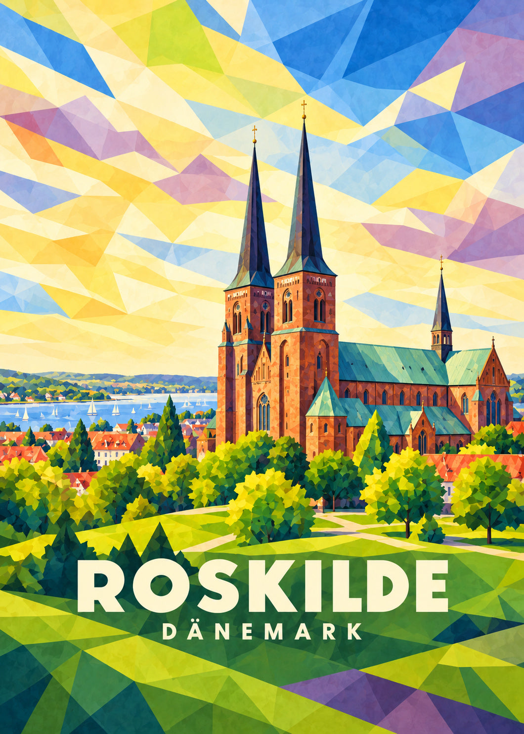 Roskilde – Dänemark – geometrische Illustration