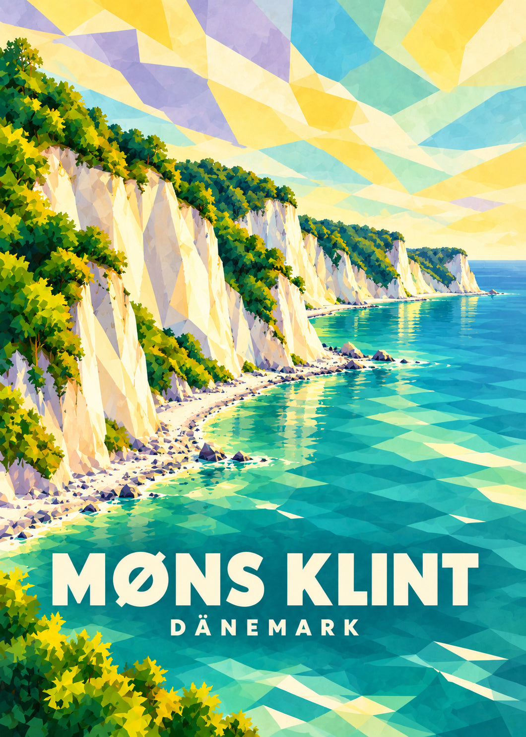 Møns Klint – Dänemark – geometrische Illustration
