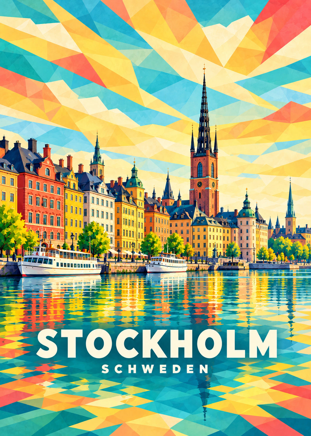 Stockholm – Schweden – geometrische Illustration
