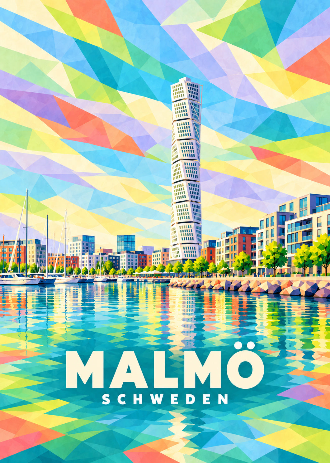 Malmö – Schweden – geometrische Illustration