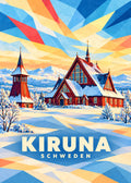 Kiruna – Schweden – geometrische Illustration