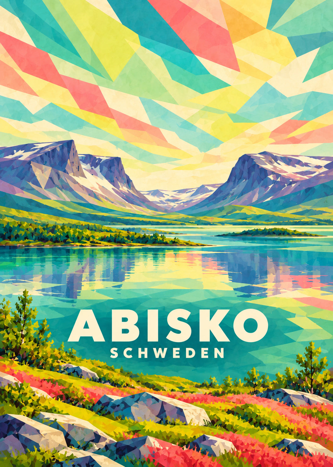 Abisko – Schweden – geometrische Illustration