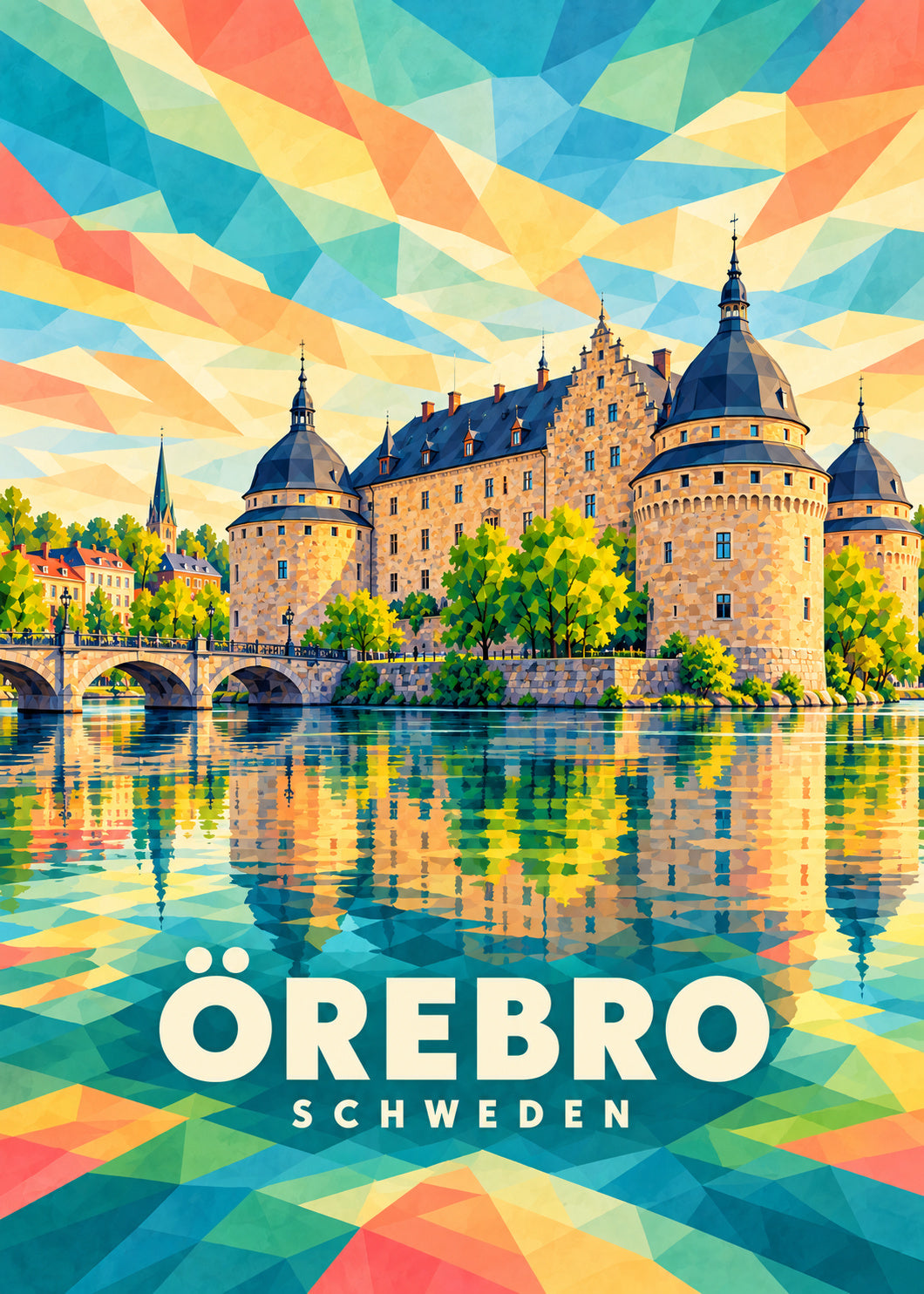 Örebro – Schweden – geometrische Illustration