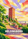 Helsingborg – Schweden – geometrische Illustration