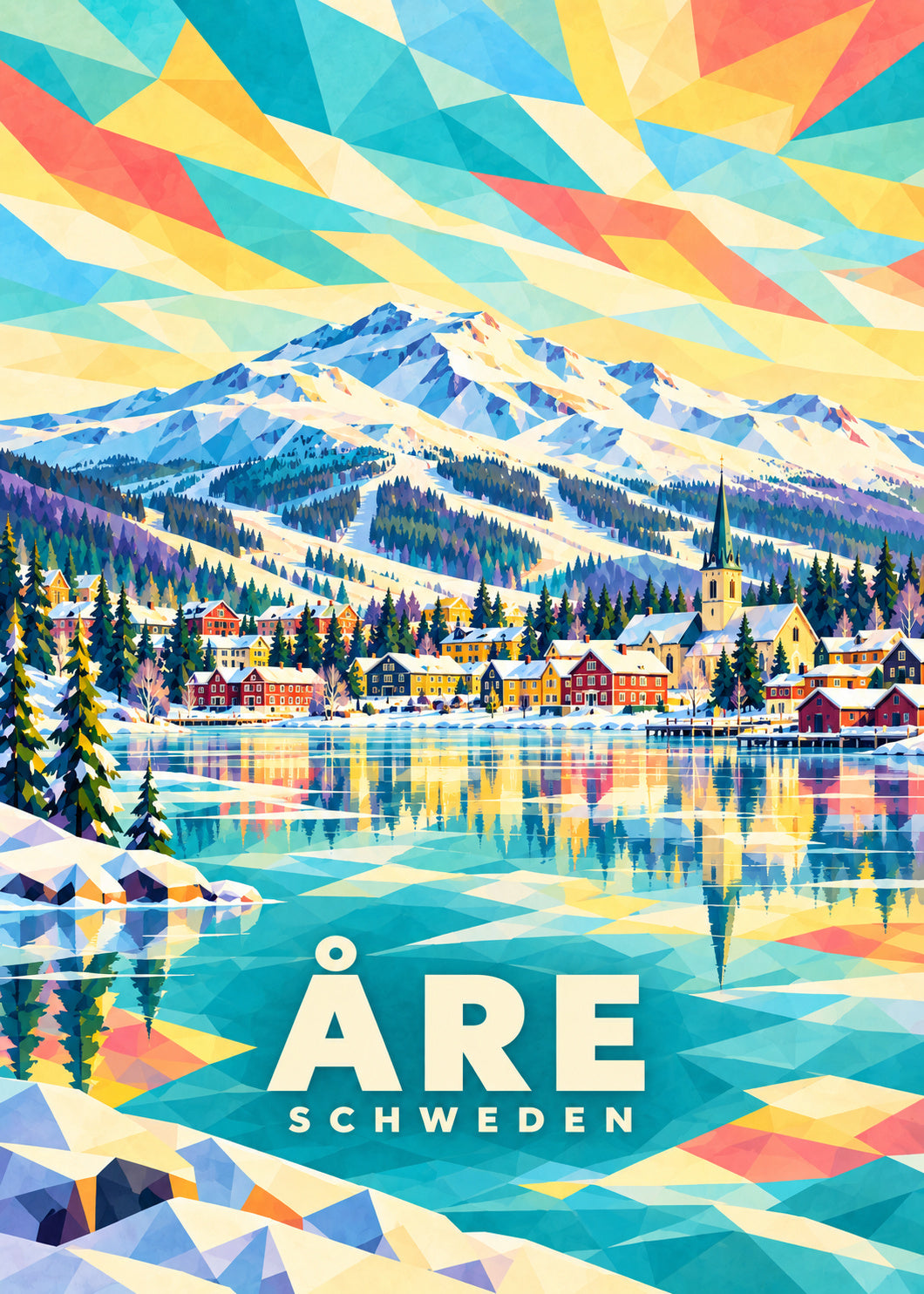 Åre – Schweden – geometrische Illustration