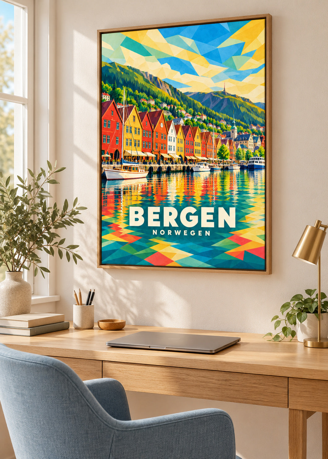 Bergen – Norwegen – Naturholz-Schattenfugenrahmen