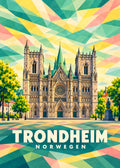 Trondheim – Norwegen – geometrische Illustration
