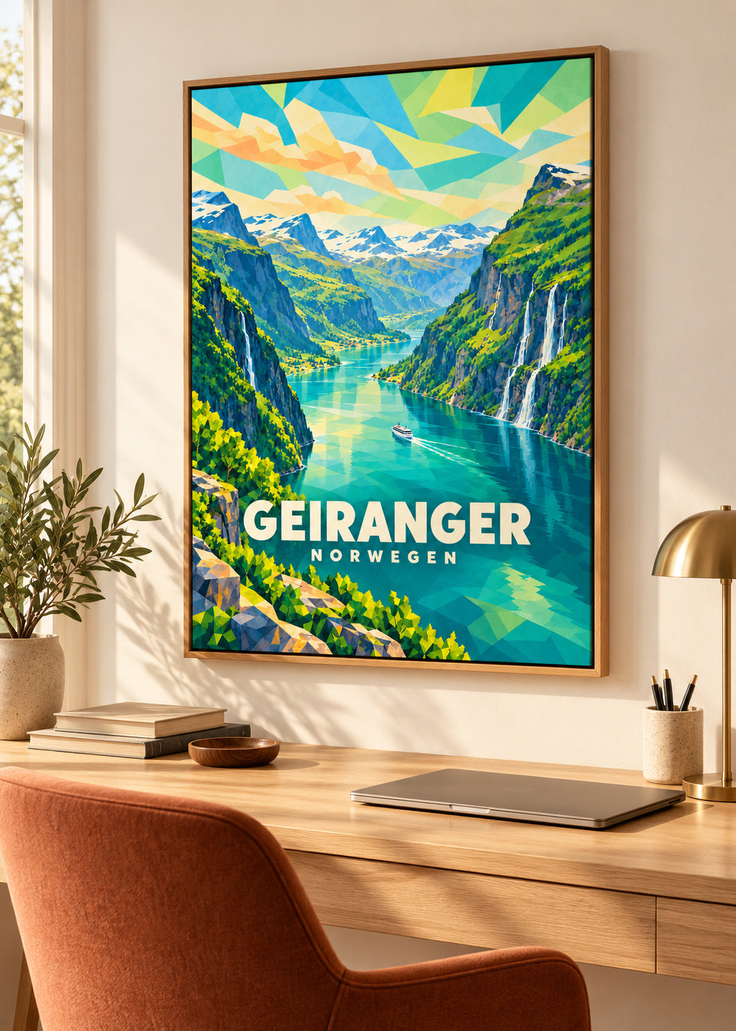 Geiranger – Norwegen – Naturholz-Schattenfugenrahmen
