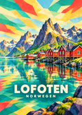 Lofoten – Norwegen – geometrische Illustration