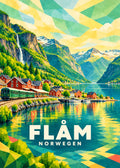 Flåm – Norwegen – geometrische Illustration