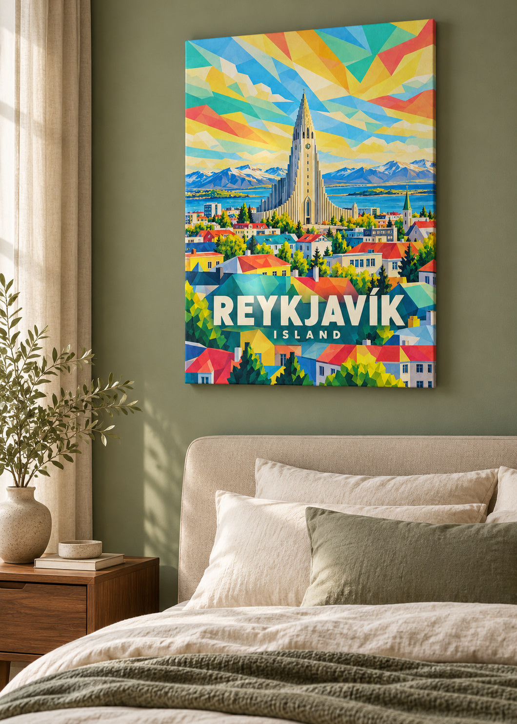 Reykjavík – Island – mockup-leinwand