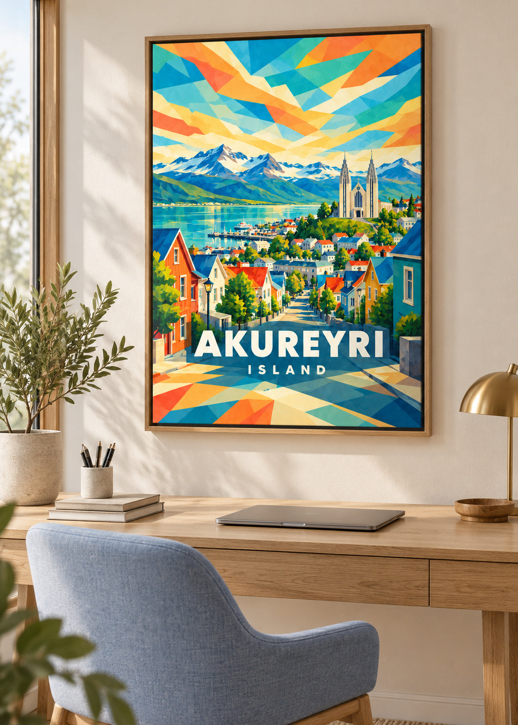 Akureyri – Island – mockup-naturholz