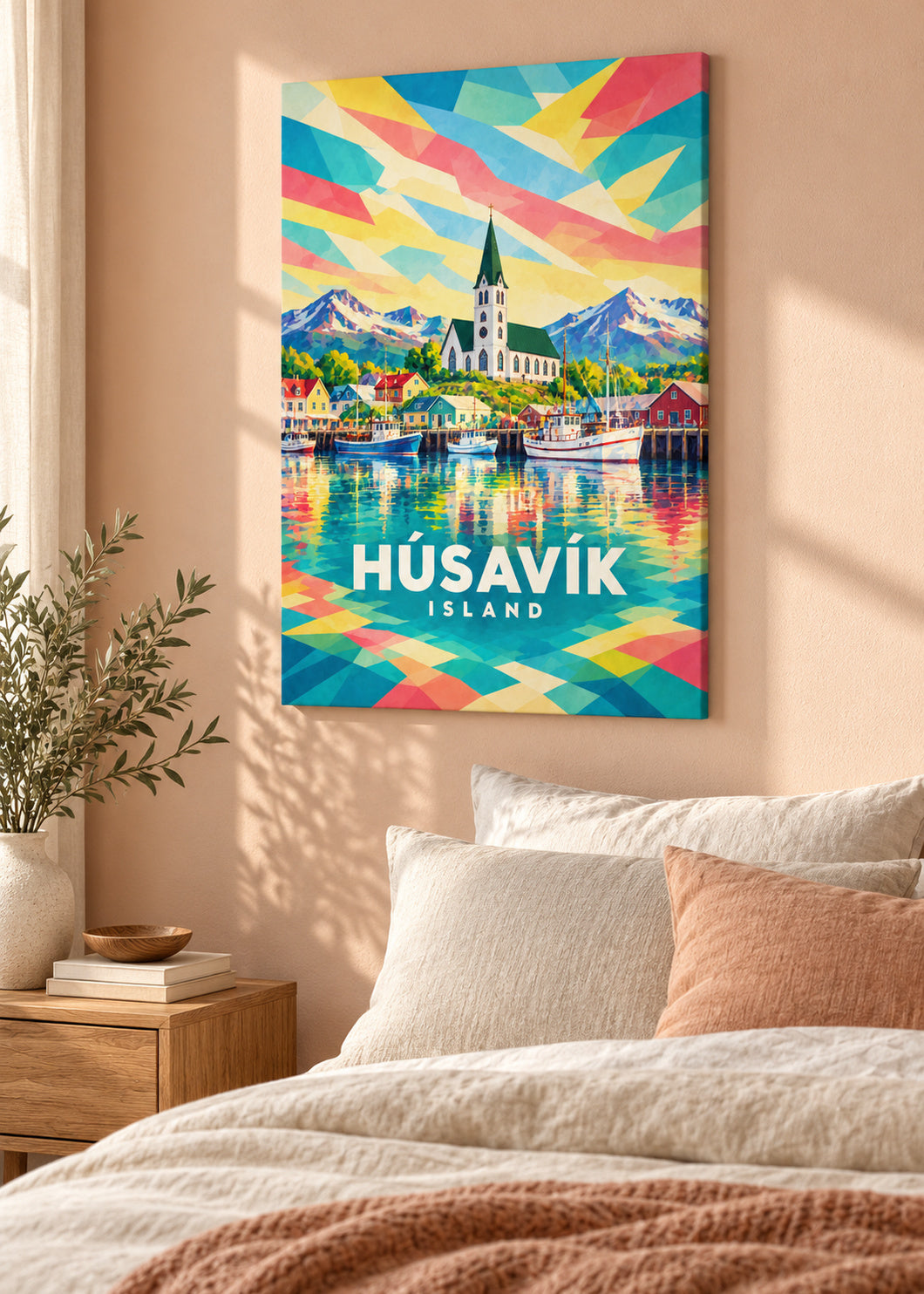 Húsavík – Island – mockup-leinwand