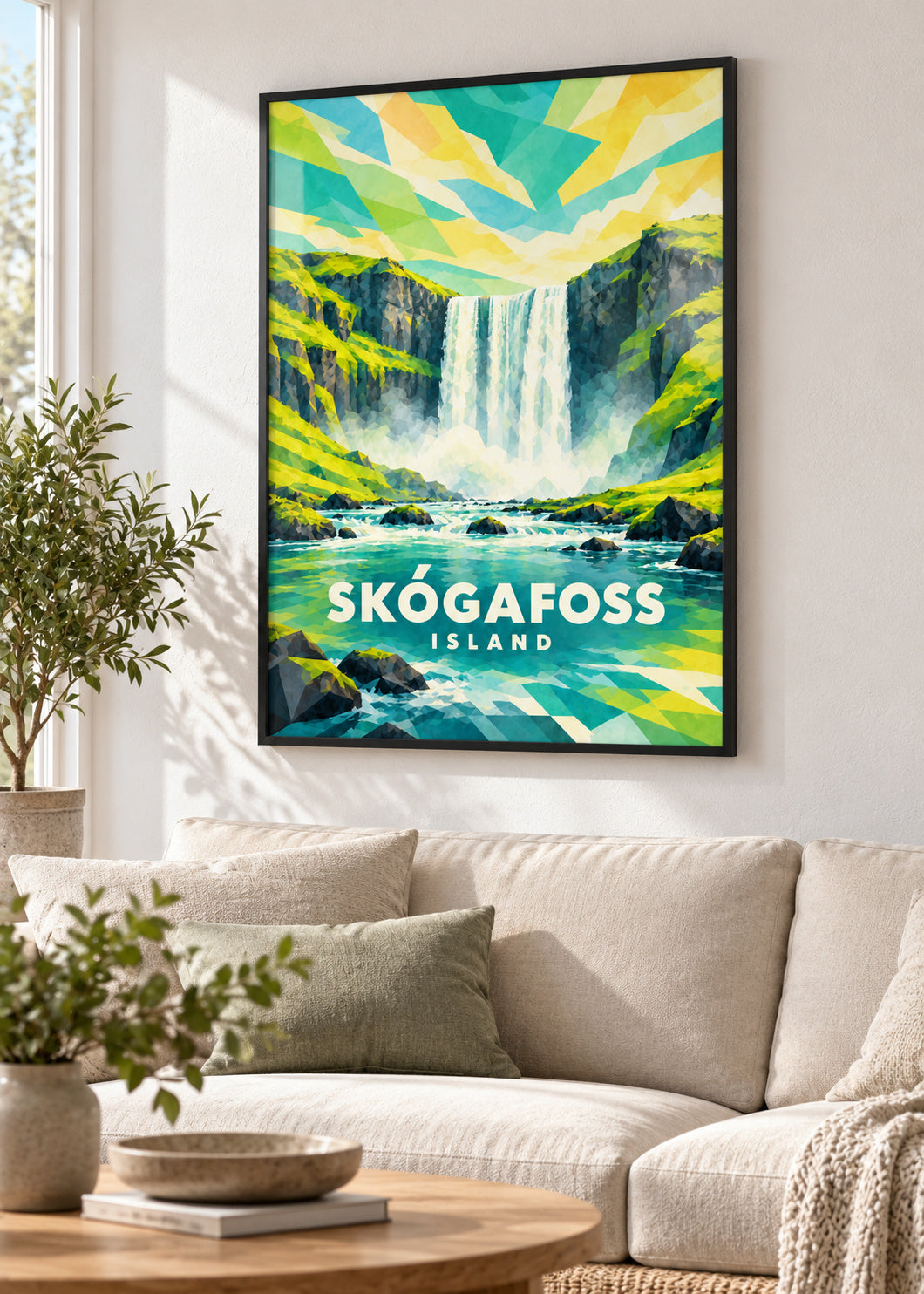 Skógafoss – Island – mockup-schwarz