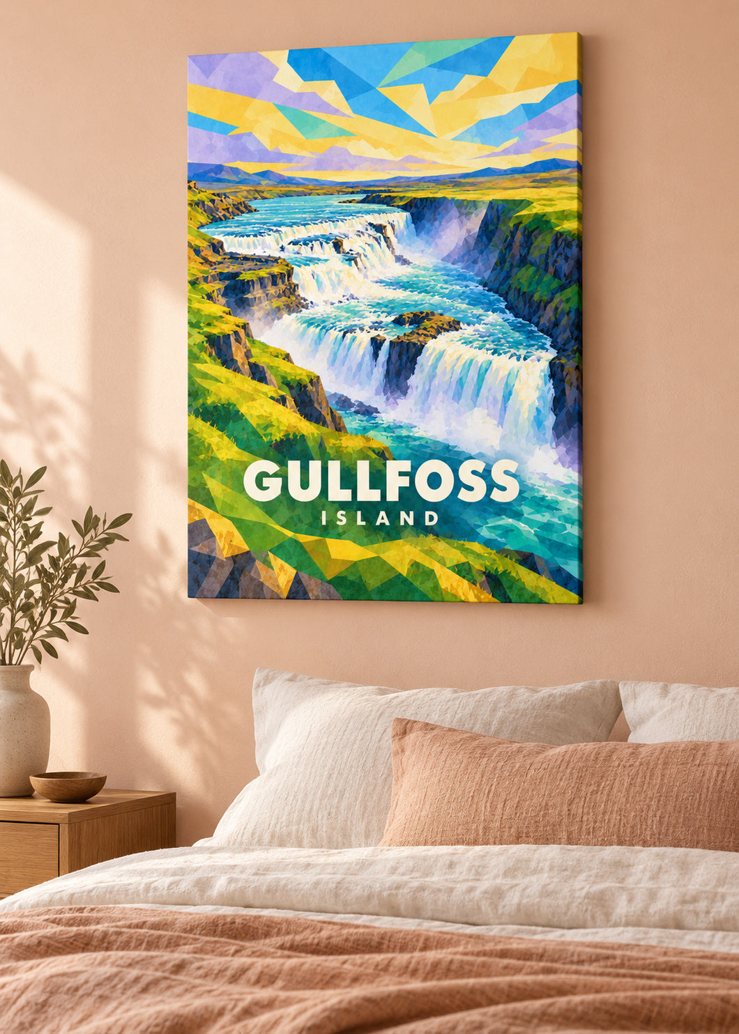 Gullfoss – Island – mockup-leinwand